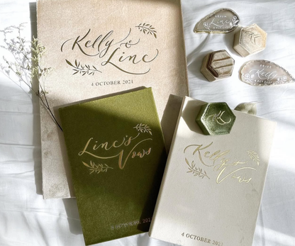 婚禮必備套裝 Premium   - 證書套＋誓詞簿＋戒指盒